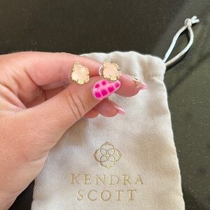 Kendra Scott Gold and Light Pink Earrings